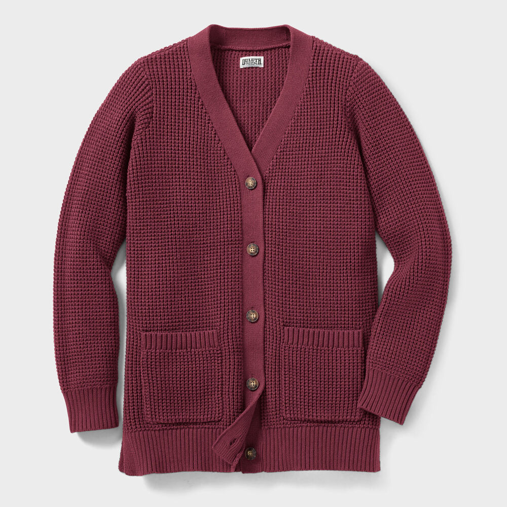 Women's Plus Heritage Waffle Stitch Cardigan Sweater Main Image