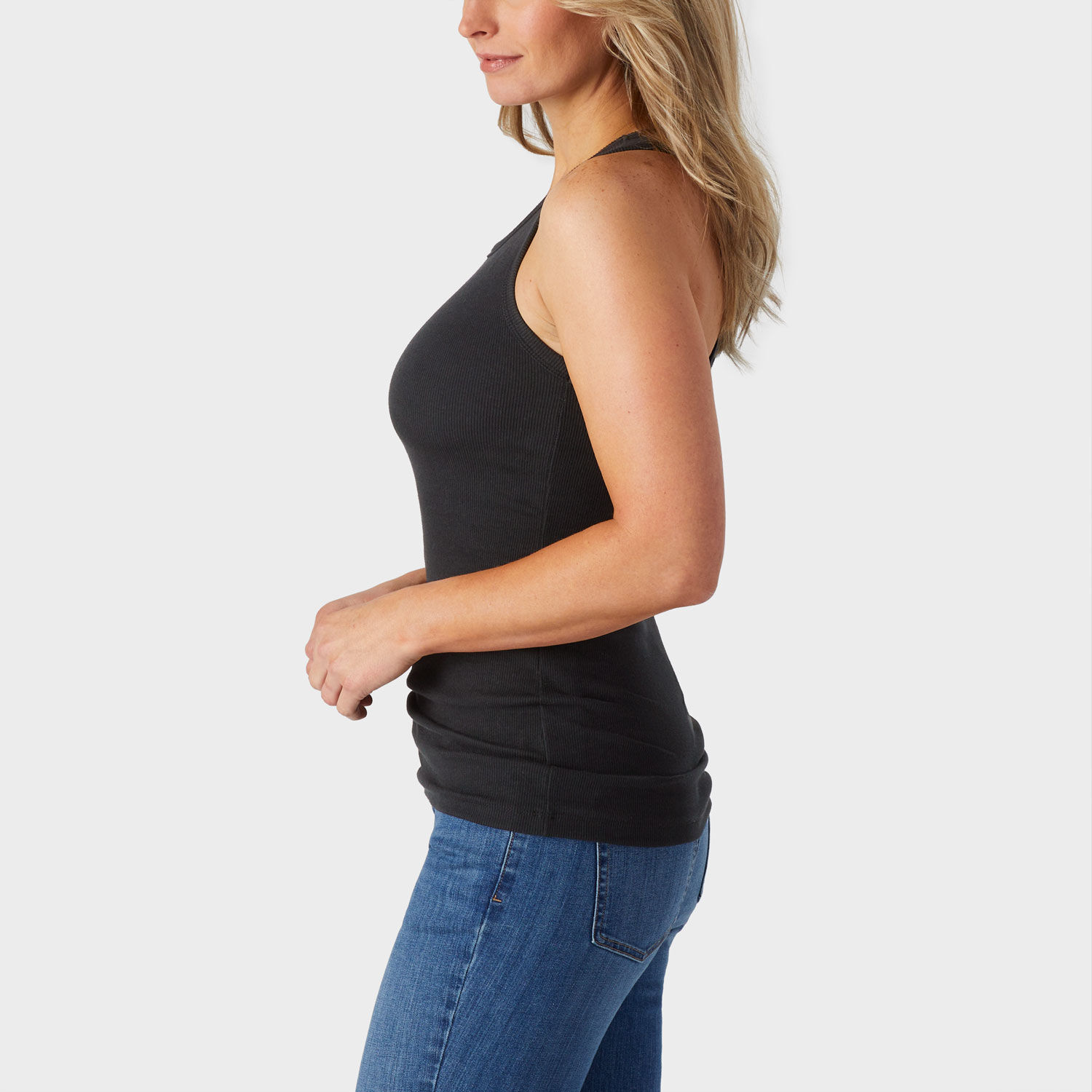 Women's No-Yank Rib Racerback Shelf Bra Tank | Duluth Trading Company