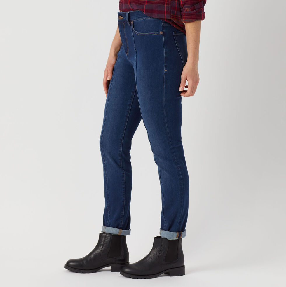 Women's Jean-Netics High Rise Slim Leg Jeans | Duluth Trading Company