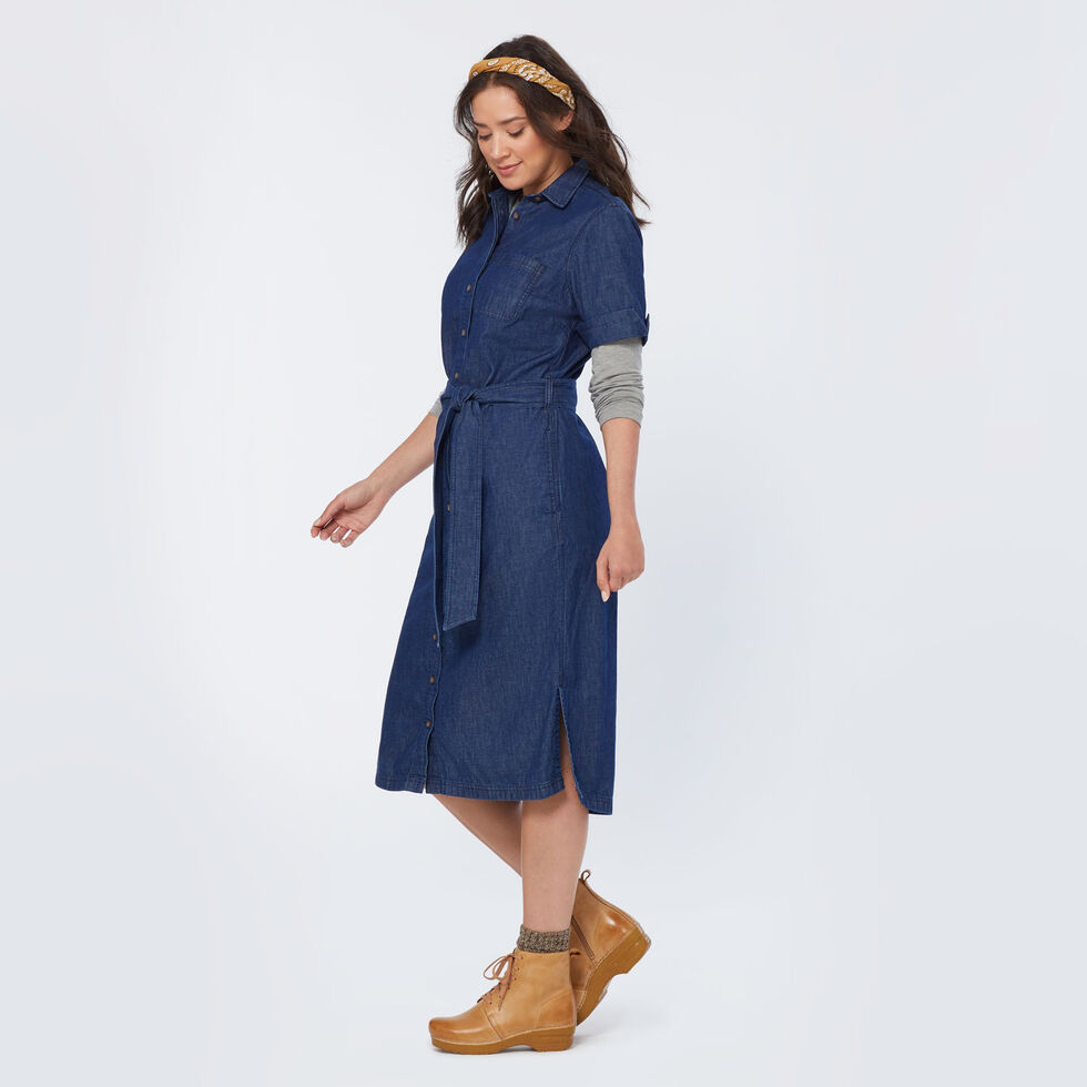 midi women's denim dress Womens Button Down Shirt Ruffle Flowy Jean Dress Short Sleeve A-Line Jeans Dresses with Pockets at Amazon Clothing store Women's LC Lauren Conrad Denim
