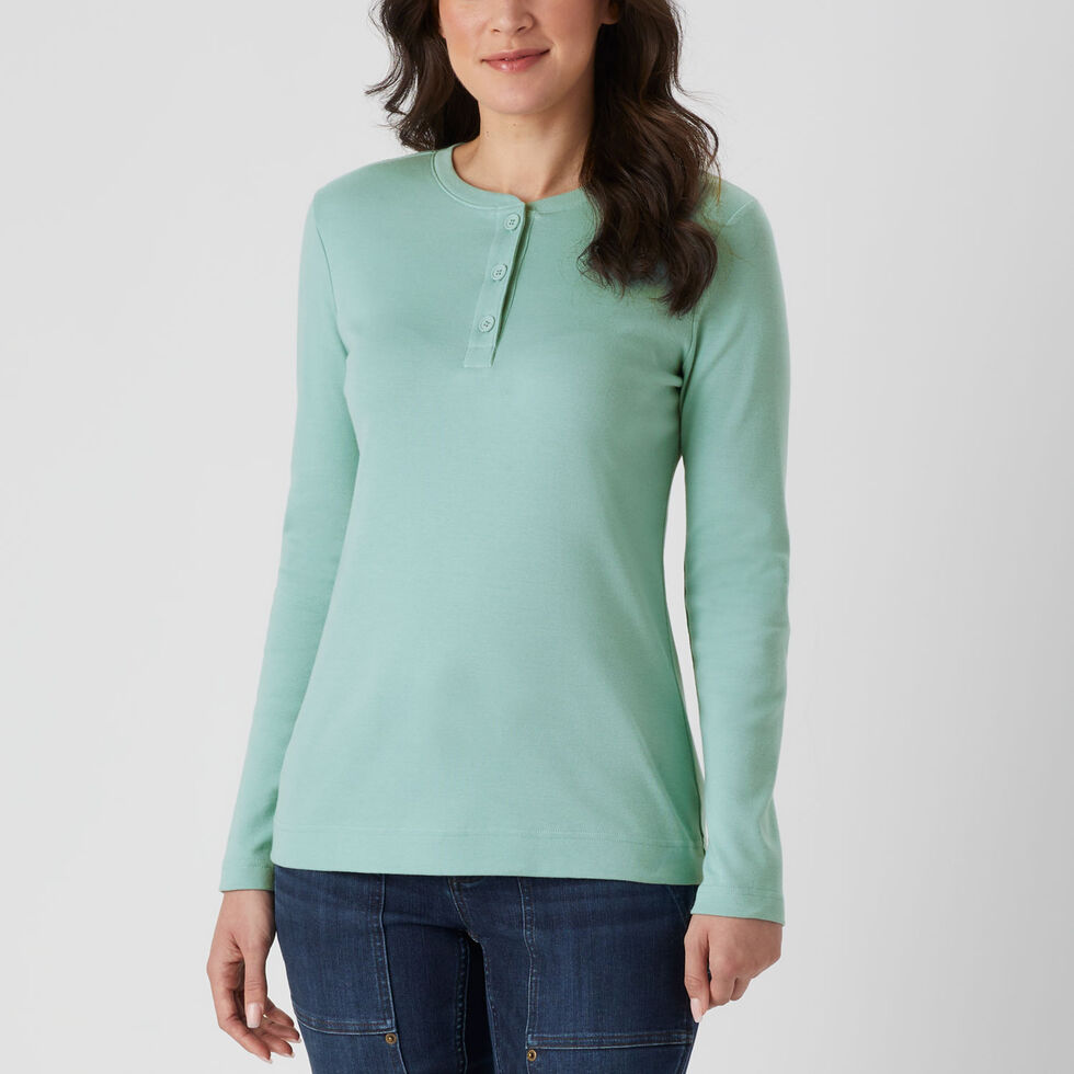 Women's Long Sleeve Henley Shirt - Gondola Back