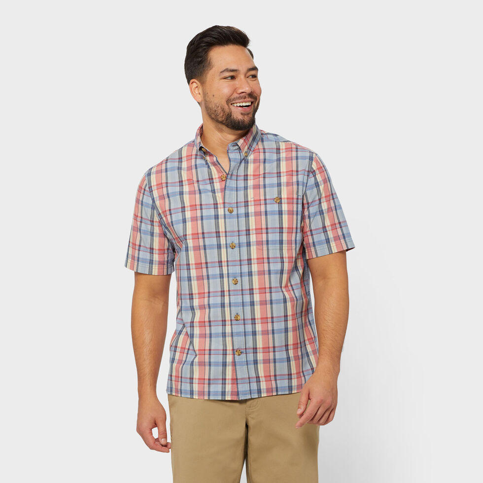 duluth trading dress shirts Men's Free Swingin' Flannel Slim Fit Shirt - Brown LRG TAL