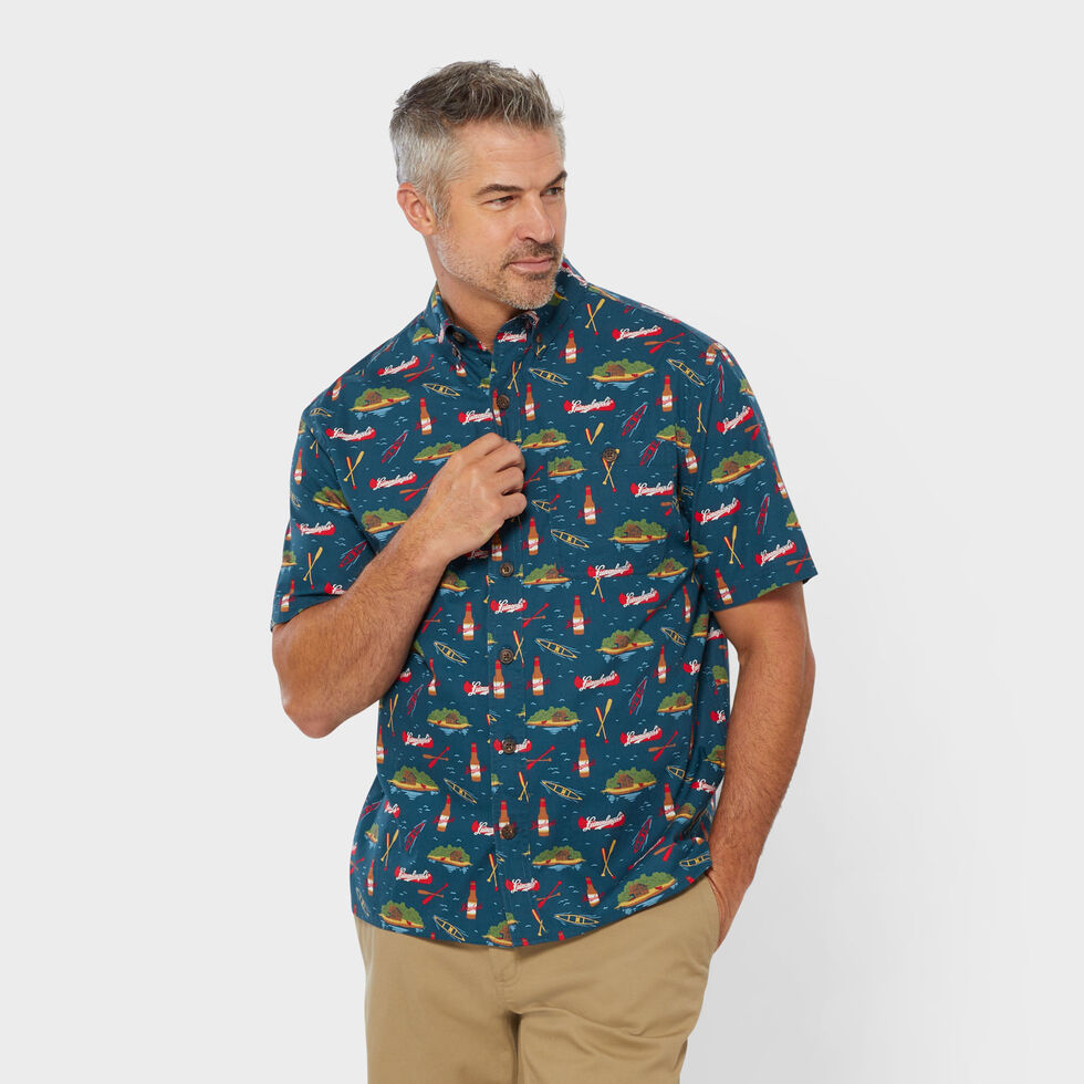 Chemise Duluth Trading Homme – Orange Boutonnage Floral – Taille S – Occasion