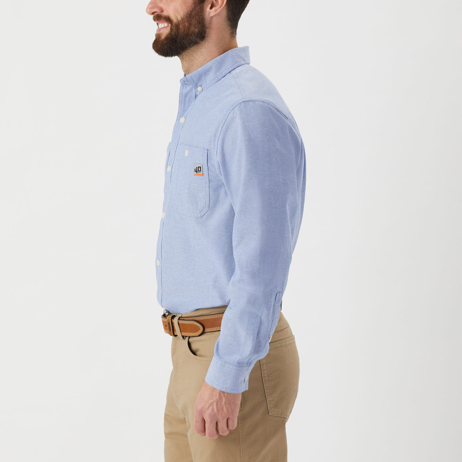 Men's 40 Grit Chambray Standard Fit Long Sleeve Shirt | Duluth
