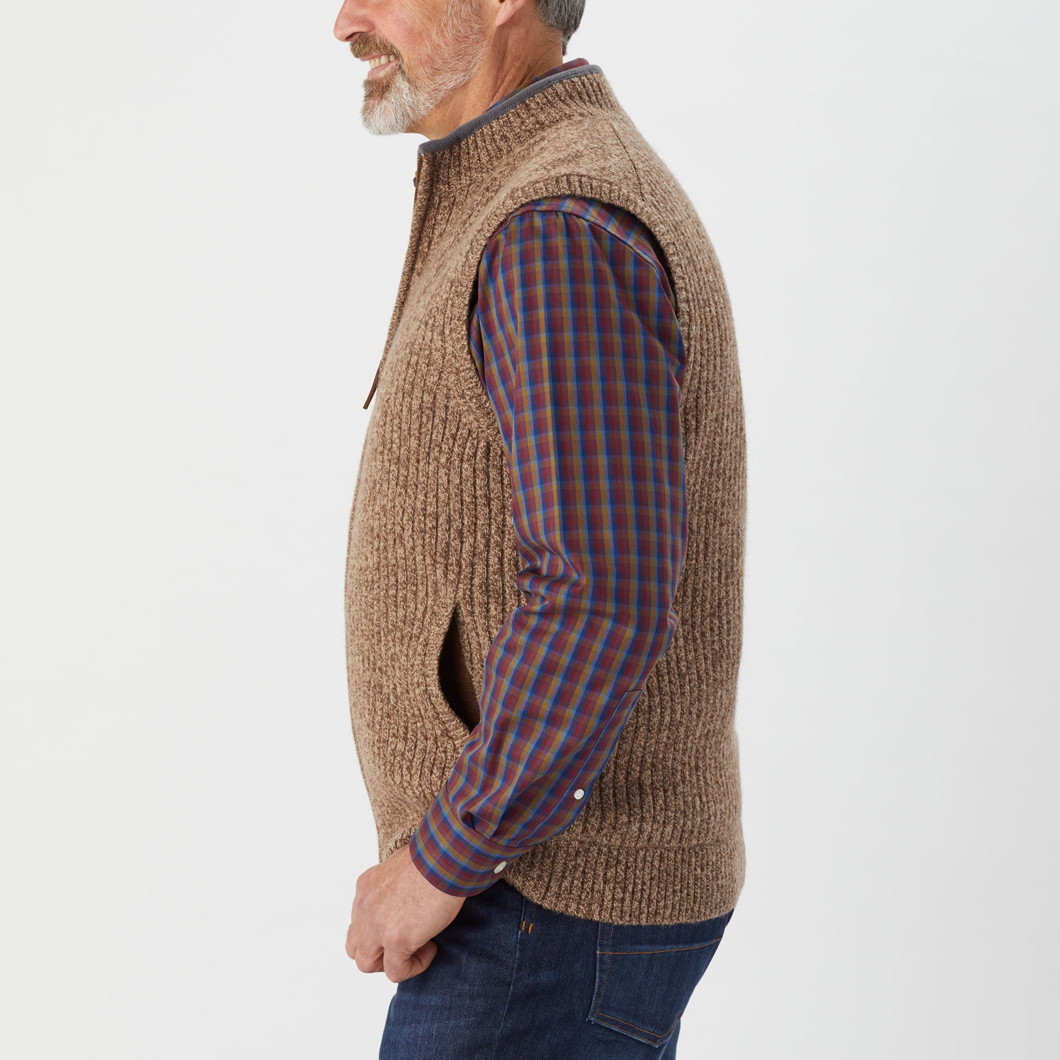 Men's Shetland Wool Windproof Full-Zip Sweater Vest | Duluth Trading Company