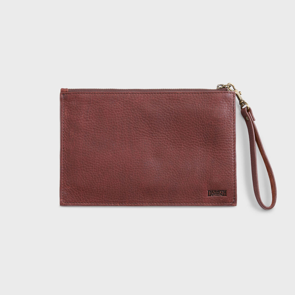 Women's Lifetime Leather Zip Pouch Wallet BROWN Main Image