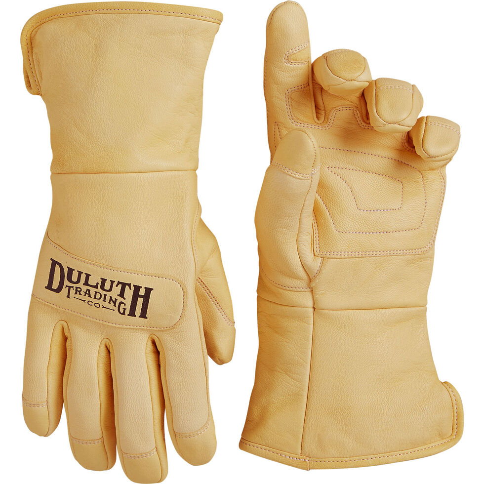 2) Pair Work Gloves (Leather & Barbed Wire Type) - Size Large