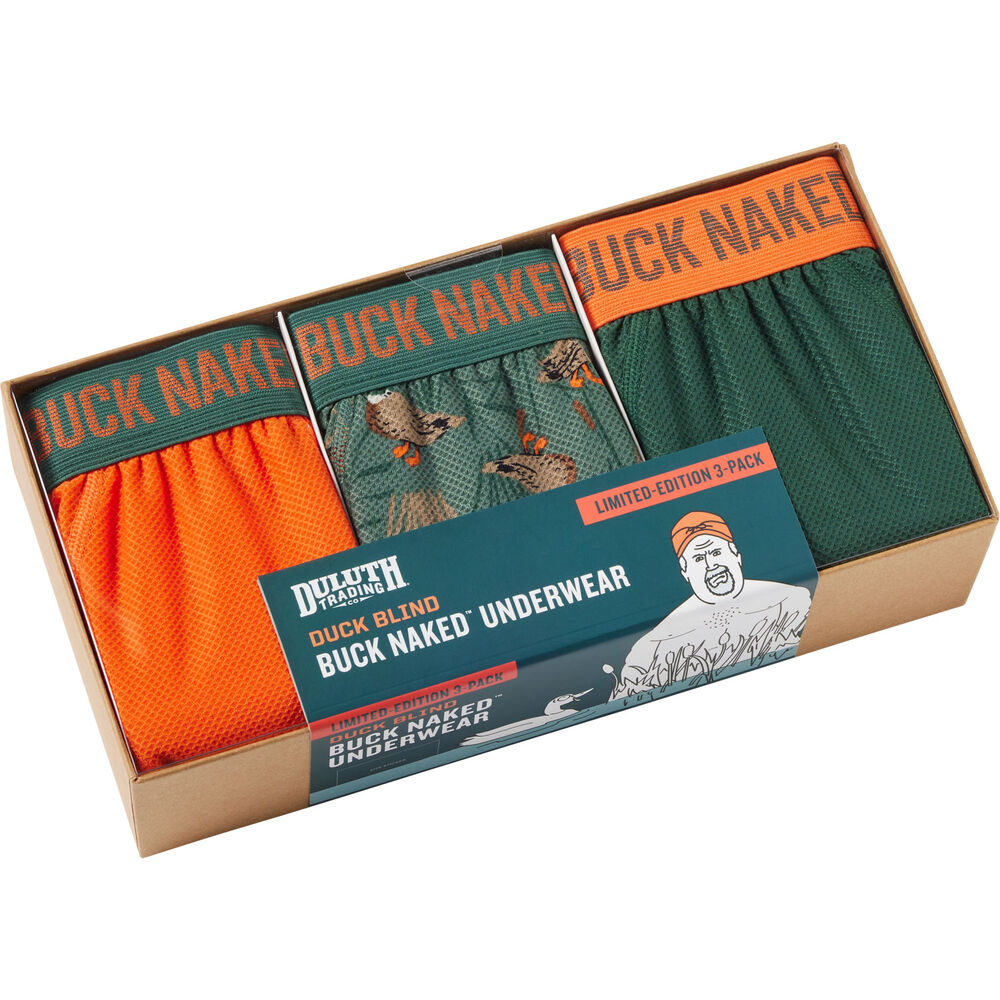 Men's Go Buck Naked Performance Boxer Briefs 3-Pack Gift Set | Duluth ...