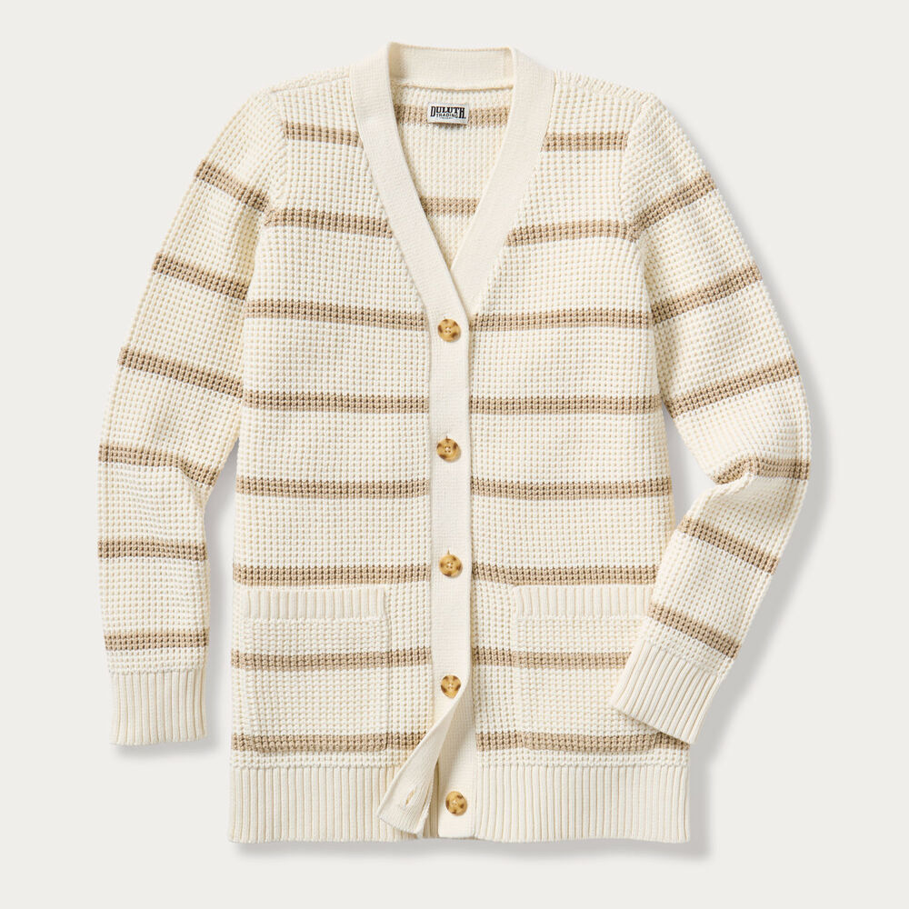 Women's Plus Heritage Waffle Stitch Cardigan Sweater Main Image