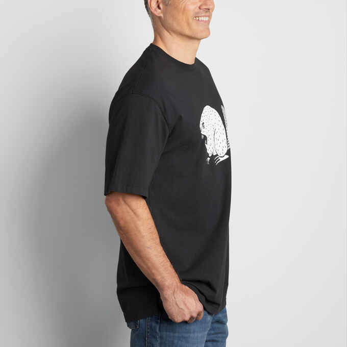 Men's Longtail T Relaxed Fit Angry Beaver Logo T-Shirt