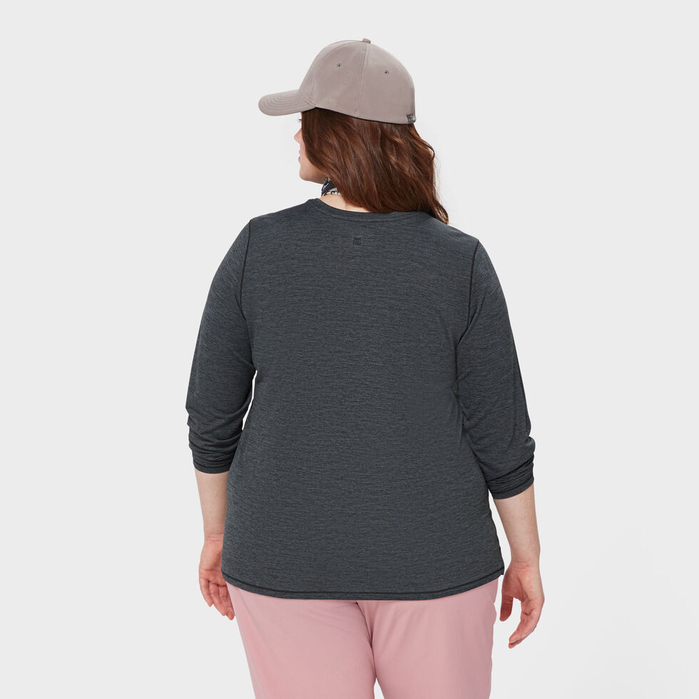 OFEEFAN Women's Long Sleeve Tunic Top – Fall Fashion T-Shirt, Dark Grey, Size XL