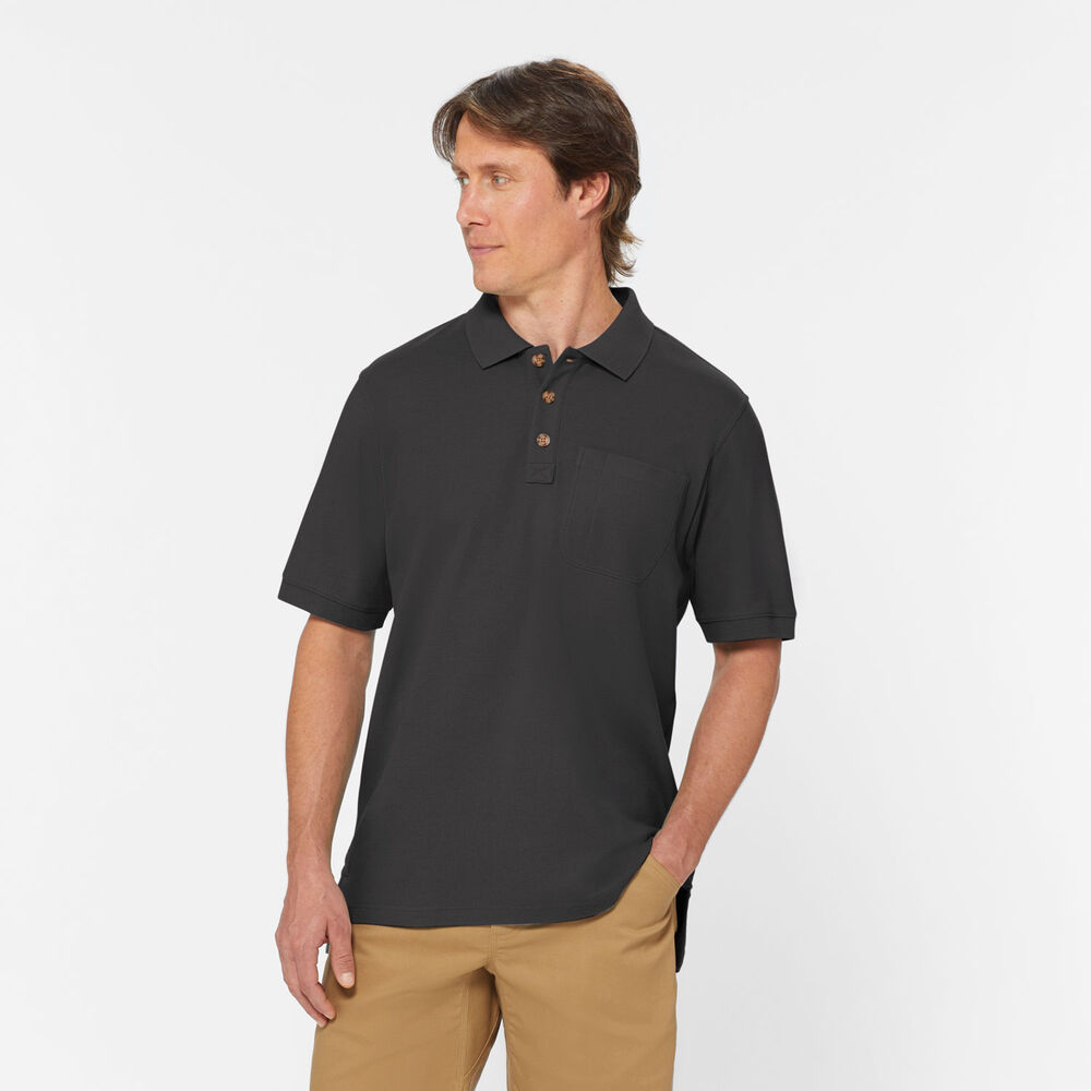 Men's No Polo Shirt Short Sleeve with Pocket Main Image