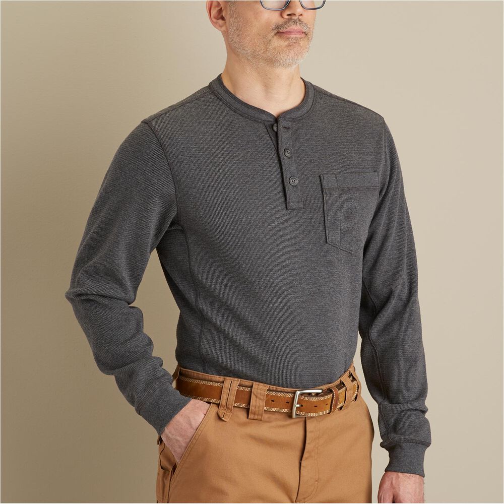 Men's Burly Thermal Trim Fit Henley Shirt Main Image