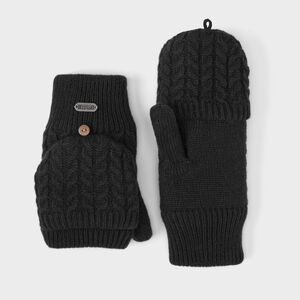 Women's Cable Knit Flip Mitt