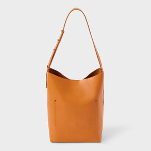 Fine Time Leather Bucket Bag