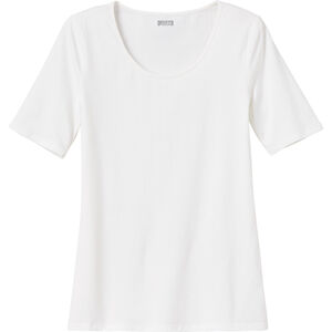 Women's No-Yank Scoopneck Elbow Sleeve T-Shirt