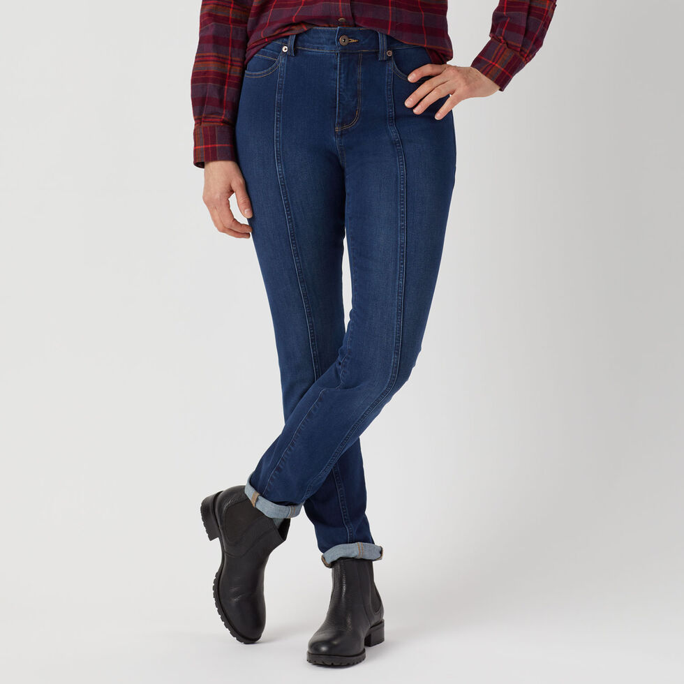 Women's Jean-Netics High Rise Slim Leg Jeans | Duluth Trading Company