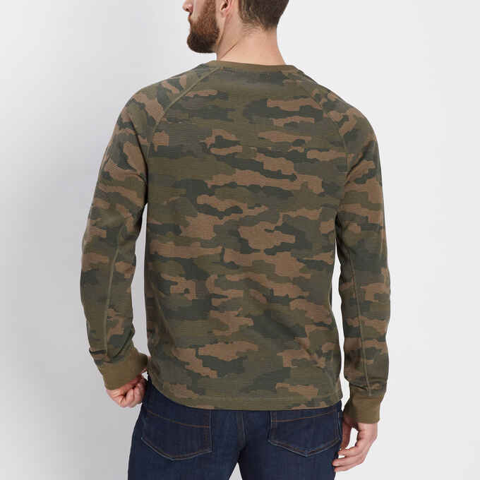 Men's Burly Thermal Standard Fit Camo Henley
