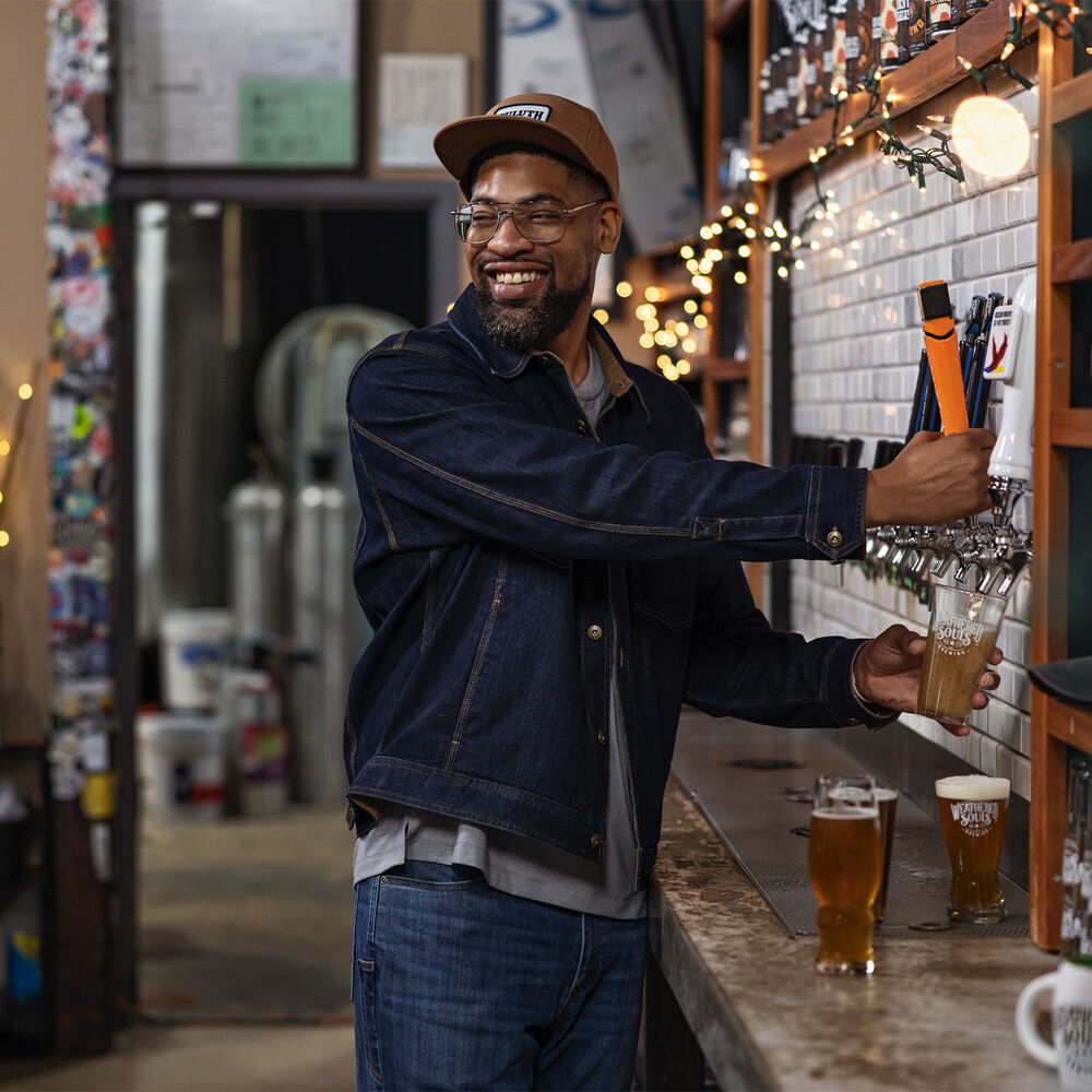 Men's Double Flex Denim Standard Fit Trucker Jacket Main Image