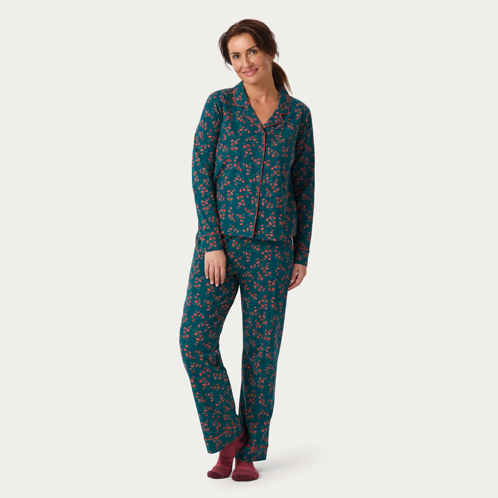 Women's Cotton Knit Printmaker Long Pajama Set Main Image