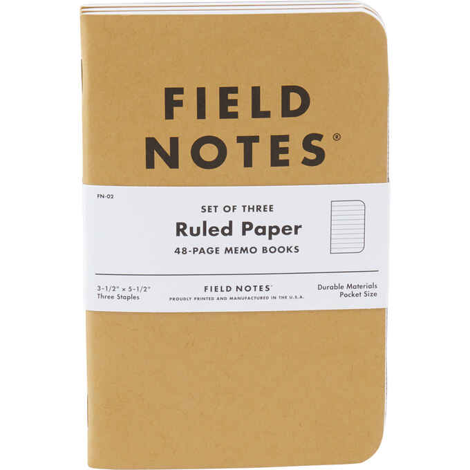 Field Notes Original Kraft Rule 3PK Notebooks