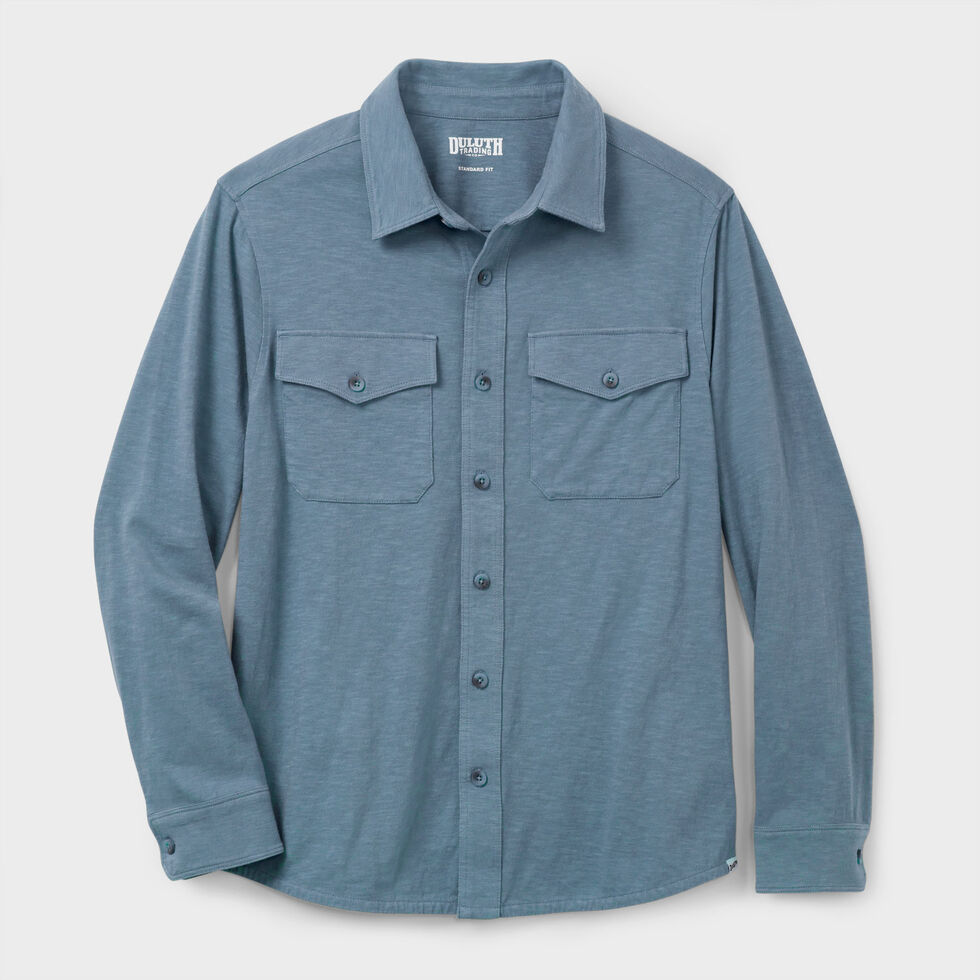 Men's Knit Button Down Shirt - Blue 3XL - Duluth Trading Company