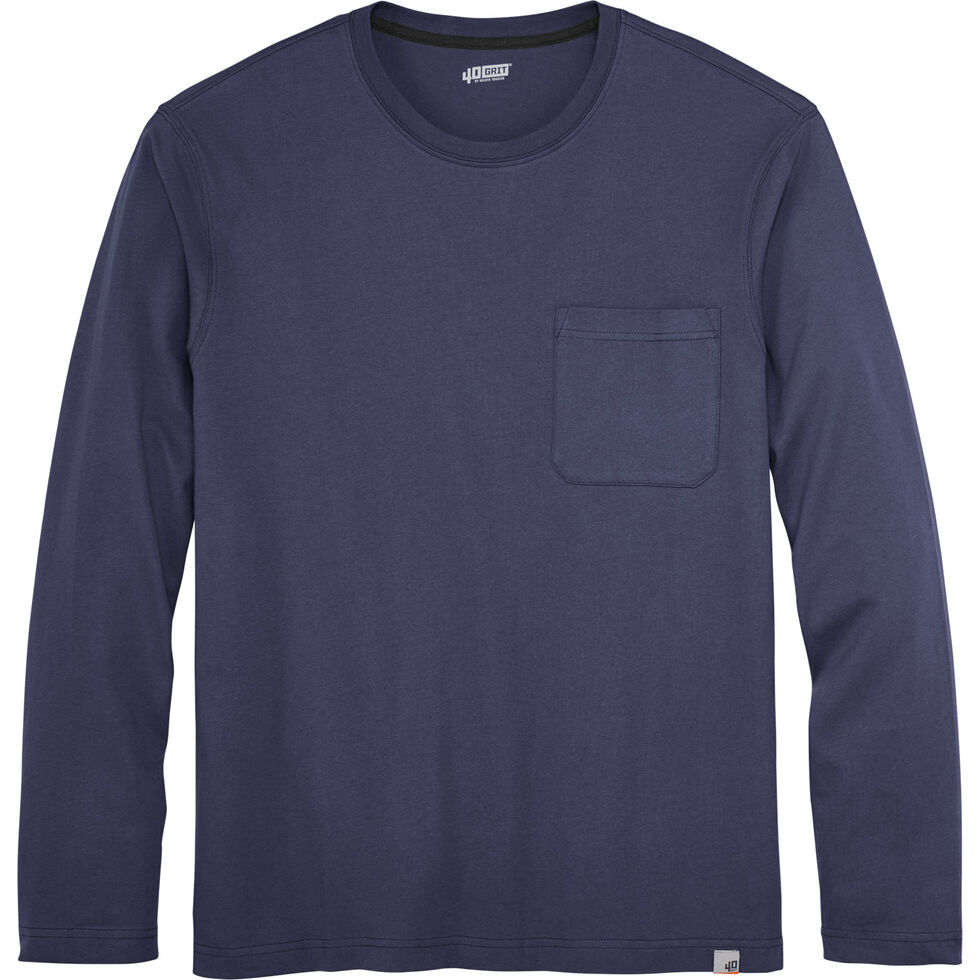 Men’s 40 Grit Standard Fit Long Sleeve Crew With Pocket | Duluth ...