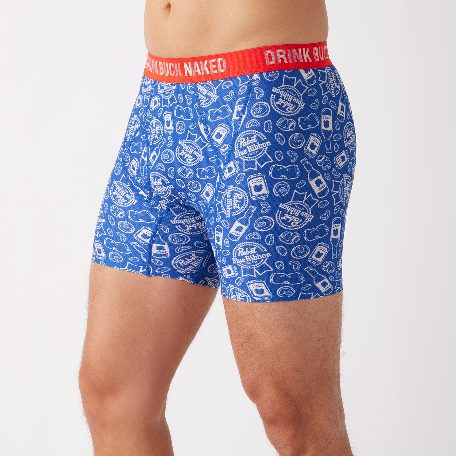 Men s Drink Buck Naked Print Boxer Briefs