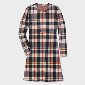 Women's T-Shirt Flannel Long Sleeve Dress