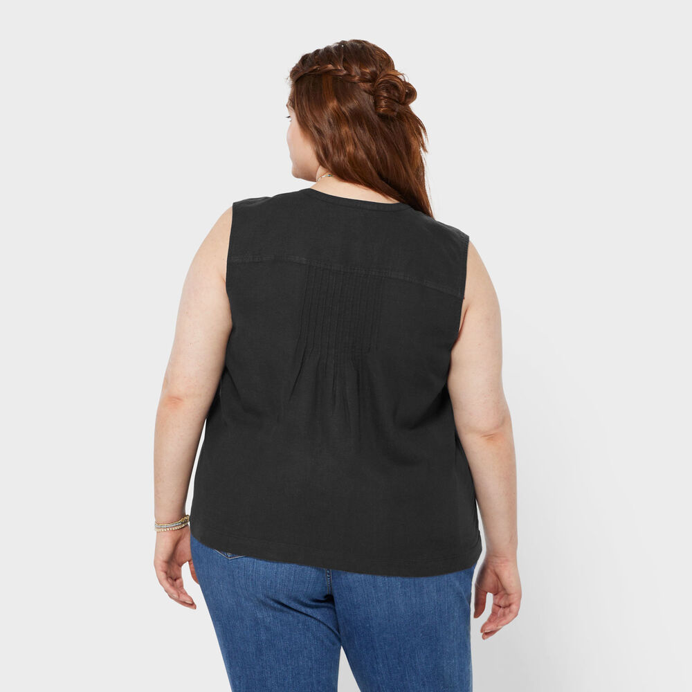 Women's Plus Artisan Hemp Pin-Tuck Tank Main Image