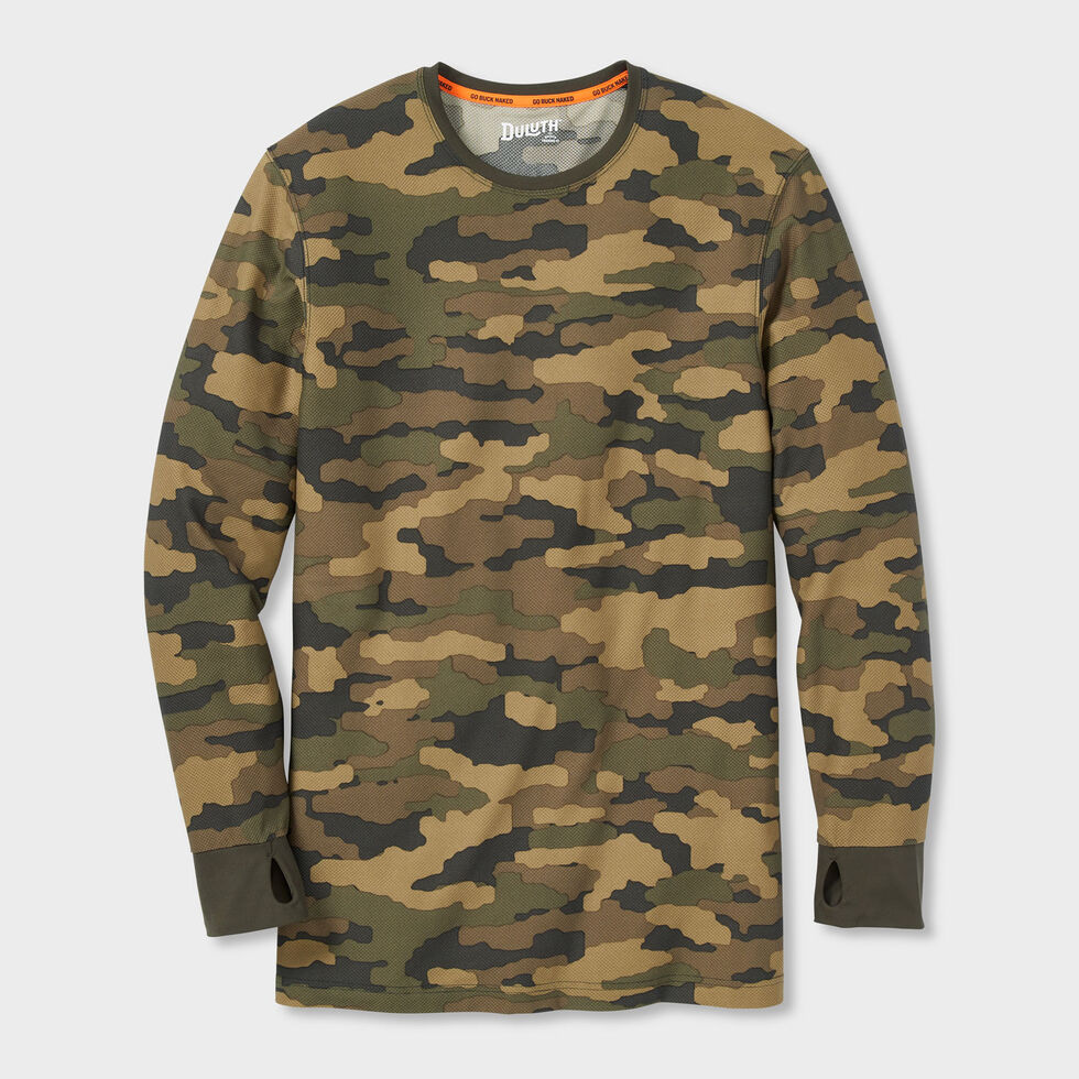 Men's Buck Naked Performance Base Layer Pattern Crew Shirt