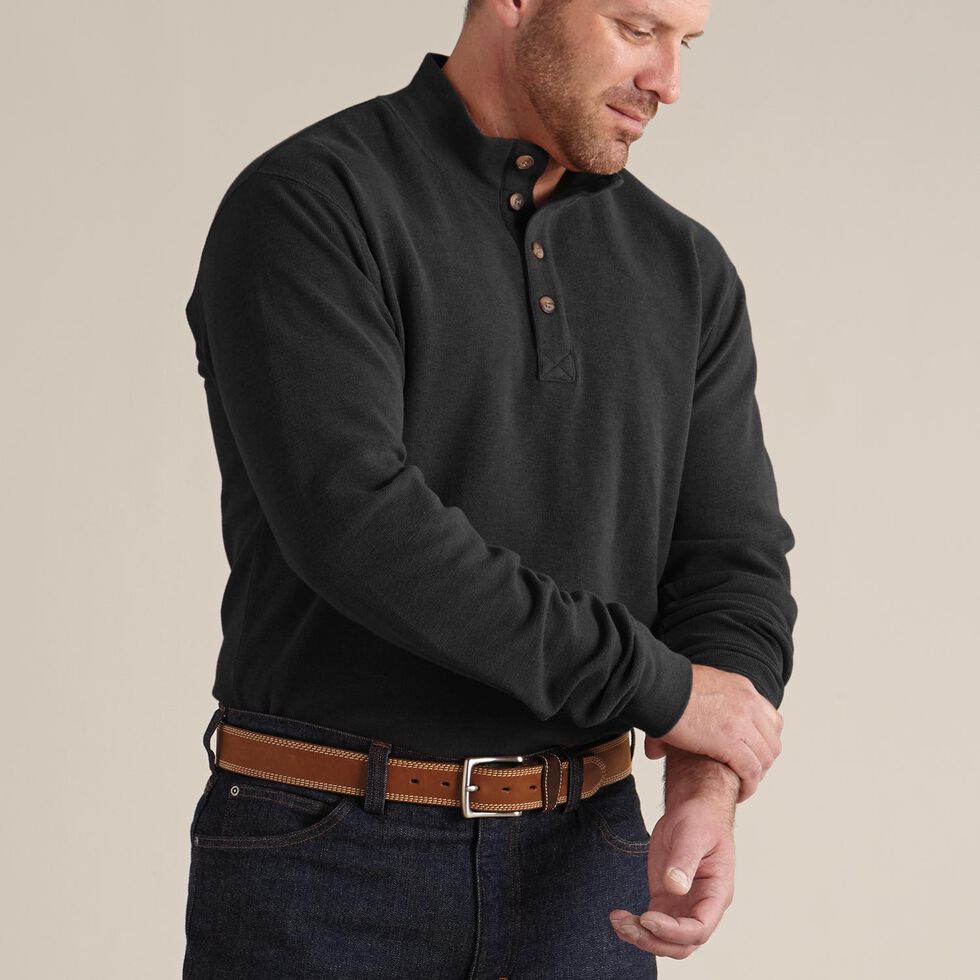 Trim Fit Waffle Thermal Mock Henley Shirt | Duluth Trading Company