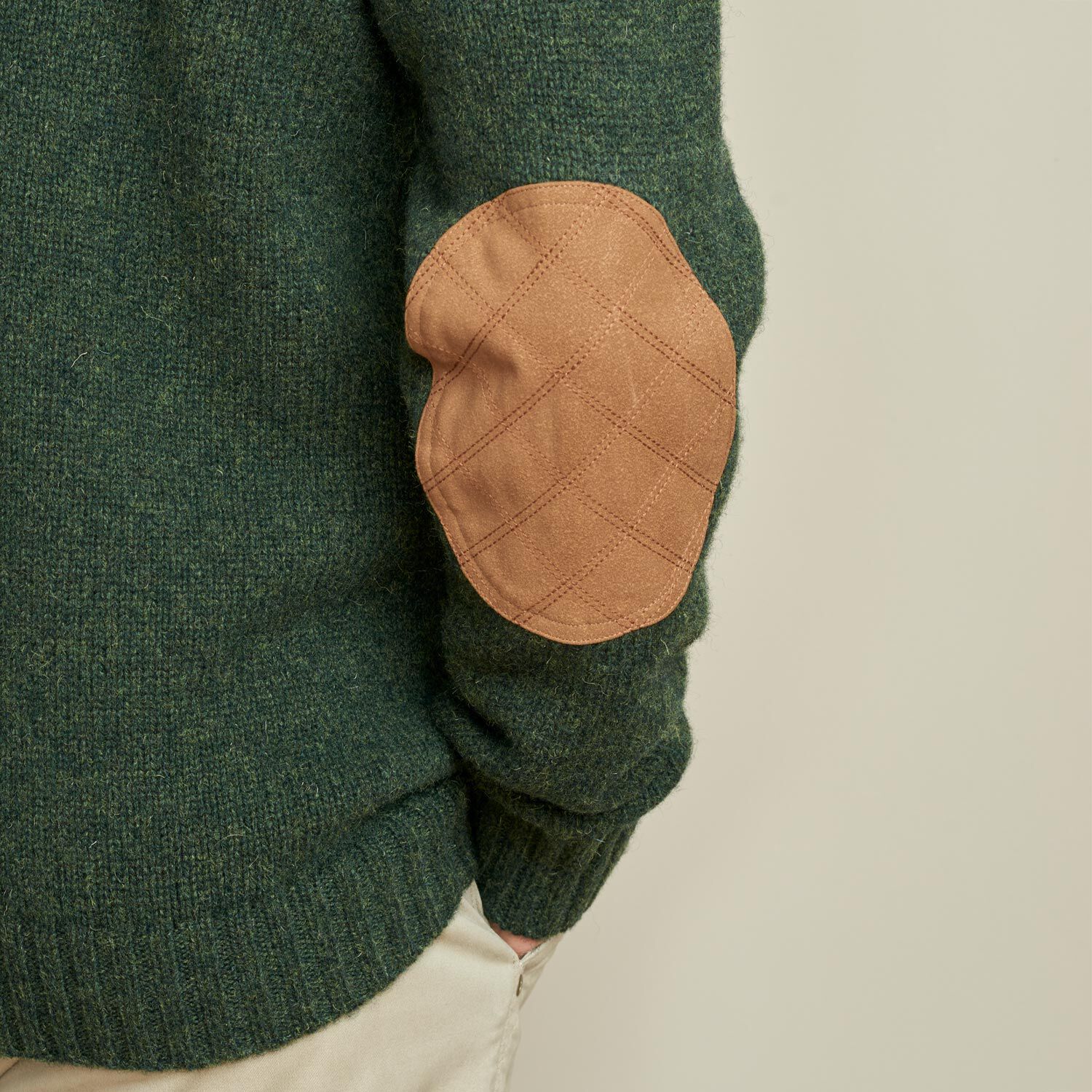 Wool Knit Cardigan W/ Bear Patch