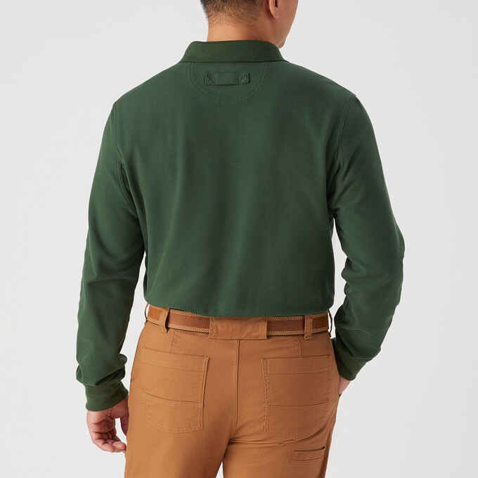 Men's No Polo Shirt Long Sleeve with Pocket