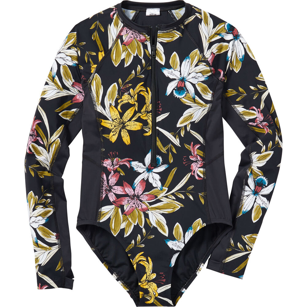 Agathe Long Sleeve One-Piece Swimsuit- Navy/ Black