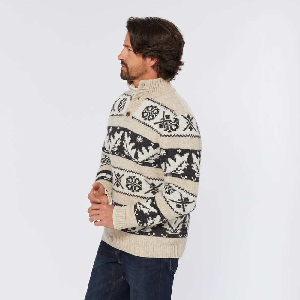 Men's Shetland Wool Fair Isle Mock Main Image