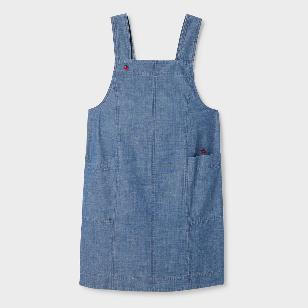 Women's Chambray Sleeveless Smock Dress Main Image