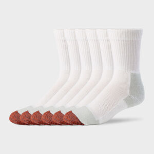 Men's Everyday 6-Pack Midweight Crew Socks WHI MED