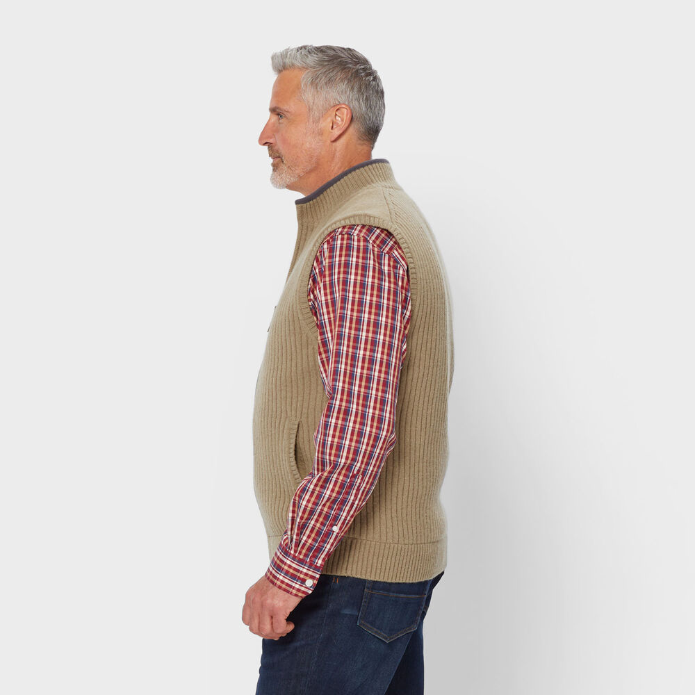 Men's Shetland Wool Windproof Full-Zip Sweater Vest Main Image