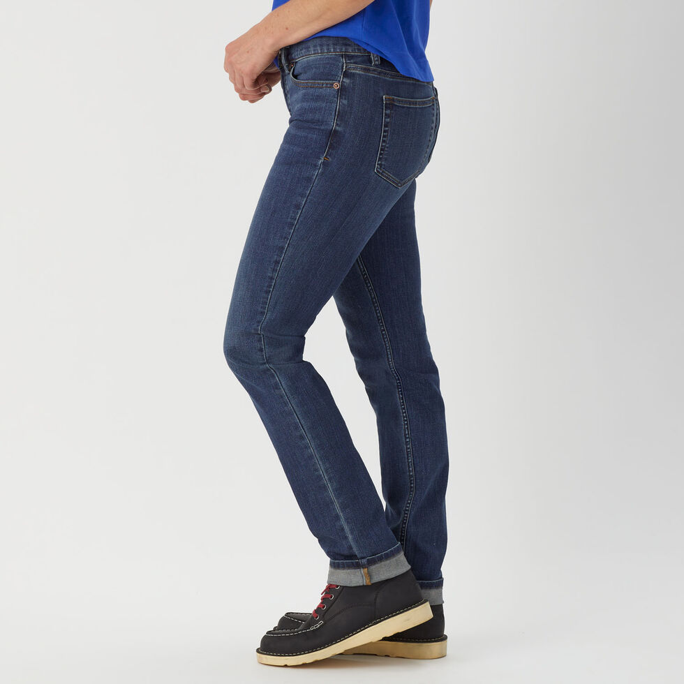 Duluth Trading Women's Blue Denim Medium Wash Straight Leg Jeans