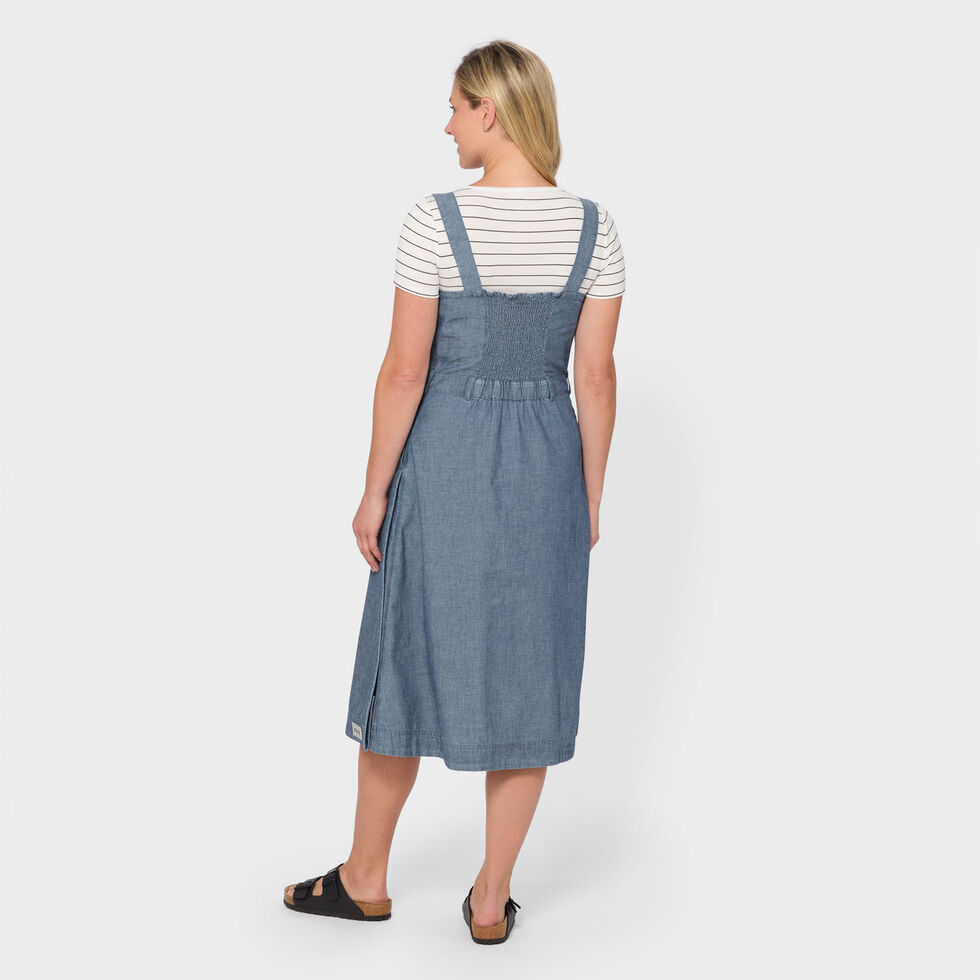 Women's Pick-a-Peck Gathering Apron Dress - Blue LRG - Duluth Trading Company