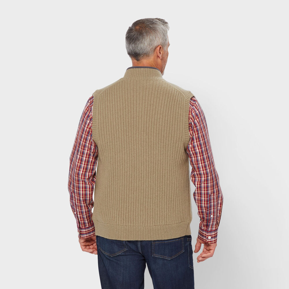 Men's Shetland Wool Windproof Full-Zip Sweater Vest Main Image
