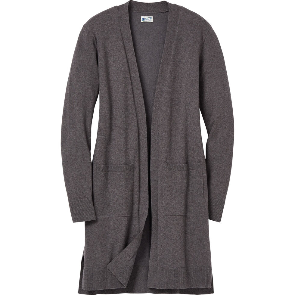 NWT $119 Lucky Brand Open Front Cardigan Duster Small Ivory Black Gray  Waterfall 
