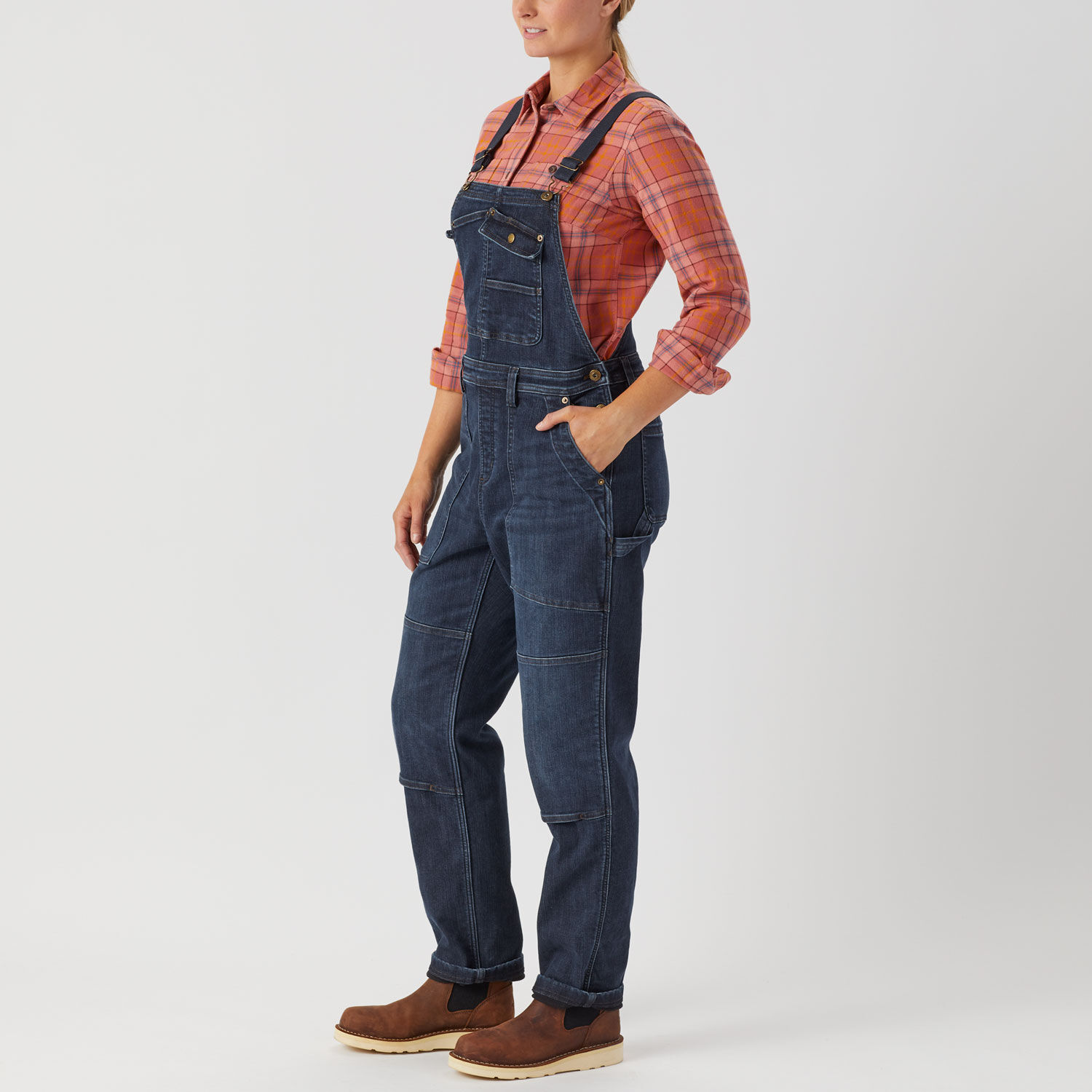 Women's Double Flex Denim Fleece Lined Overalls | Duluth Trading