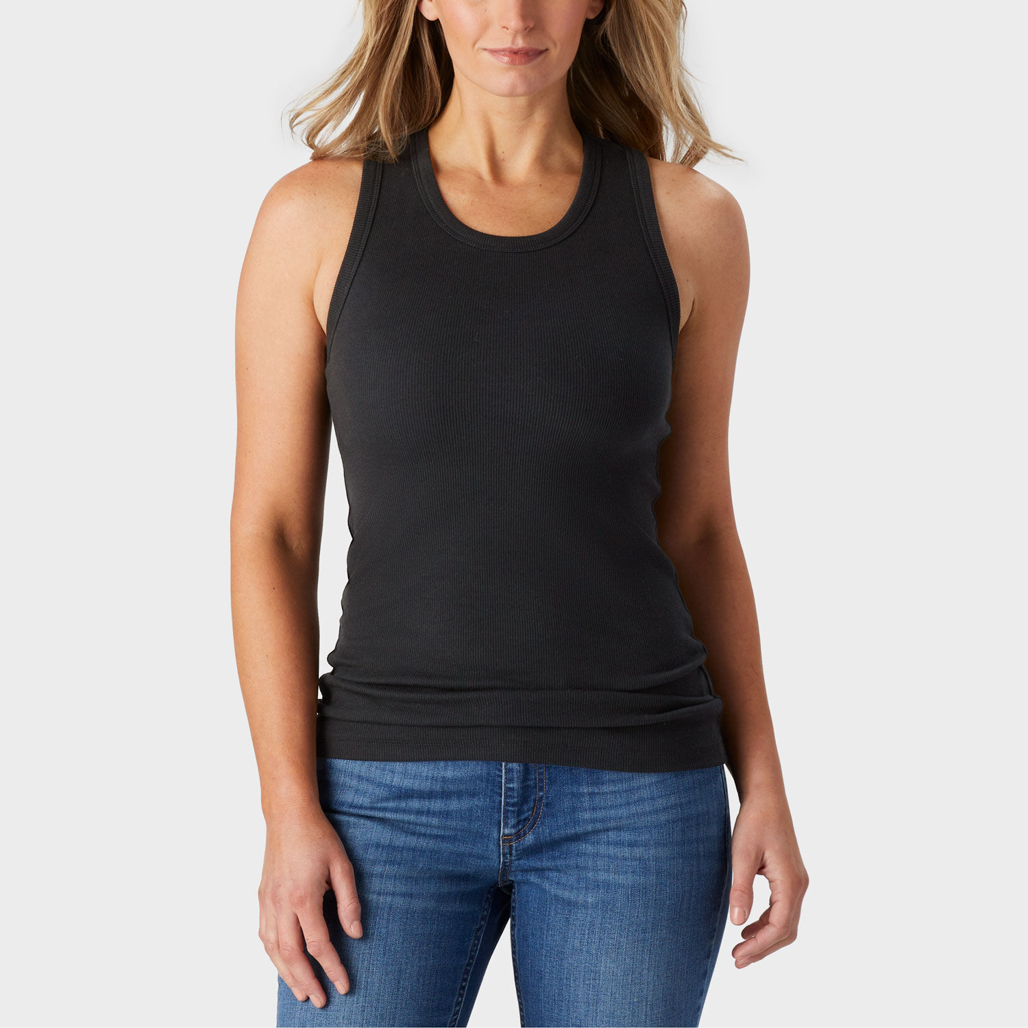 Women's No-Yank Rib Racerback Shelf Bra Tank | Duluth Trading Company
