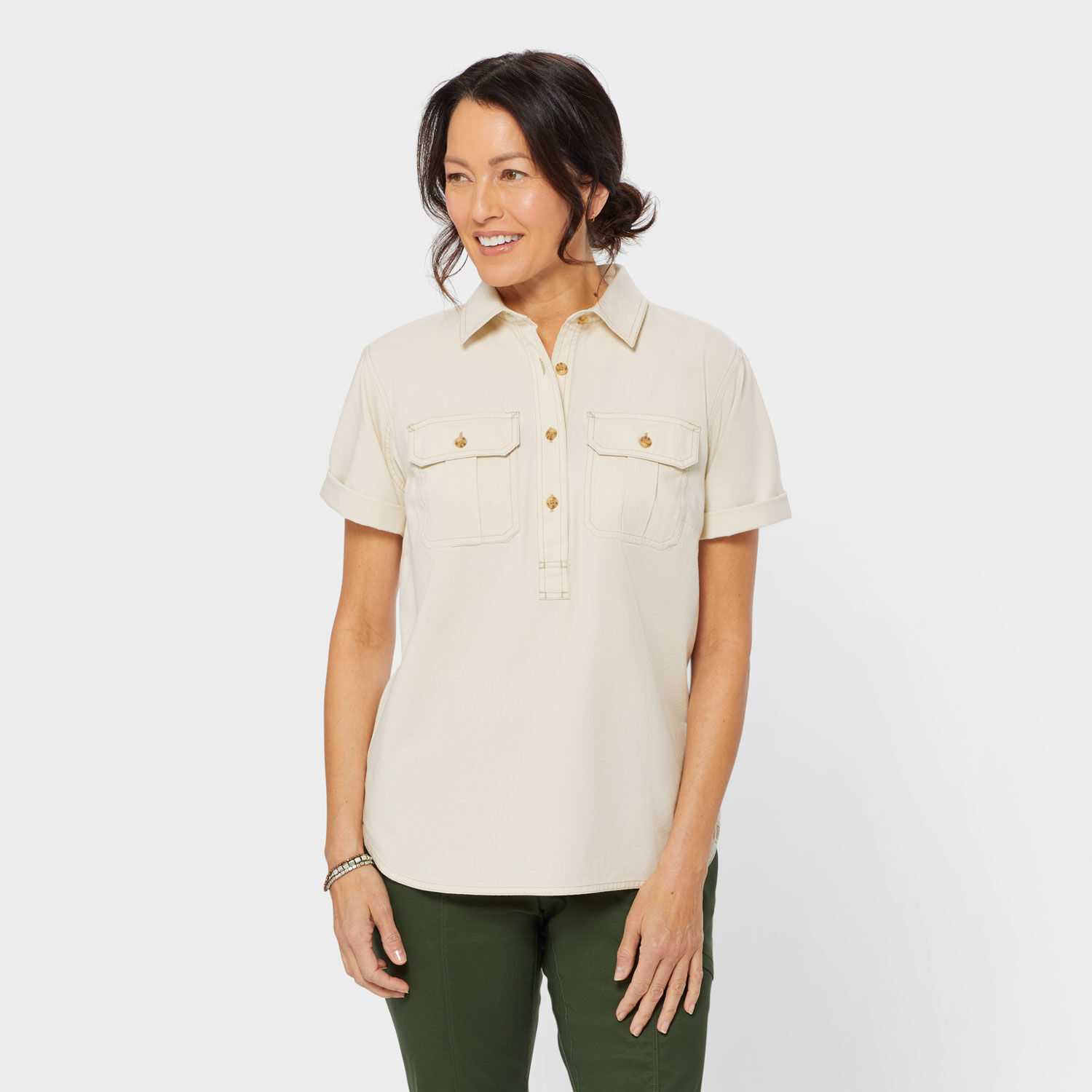 Women's COOLMAX Chambray Short Sleeve Shirt | Duluth Trading Company