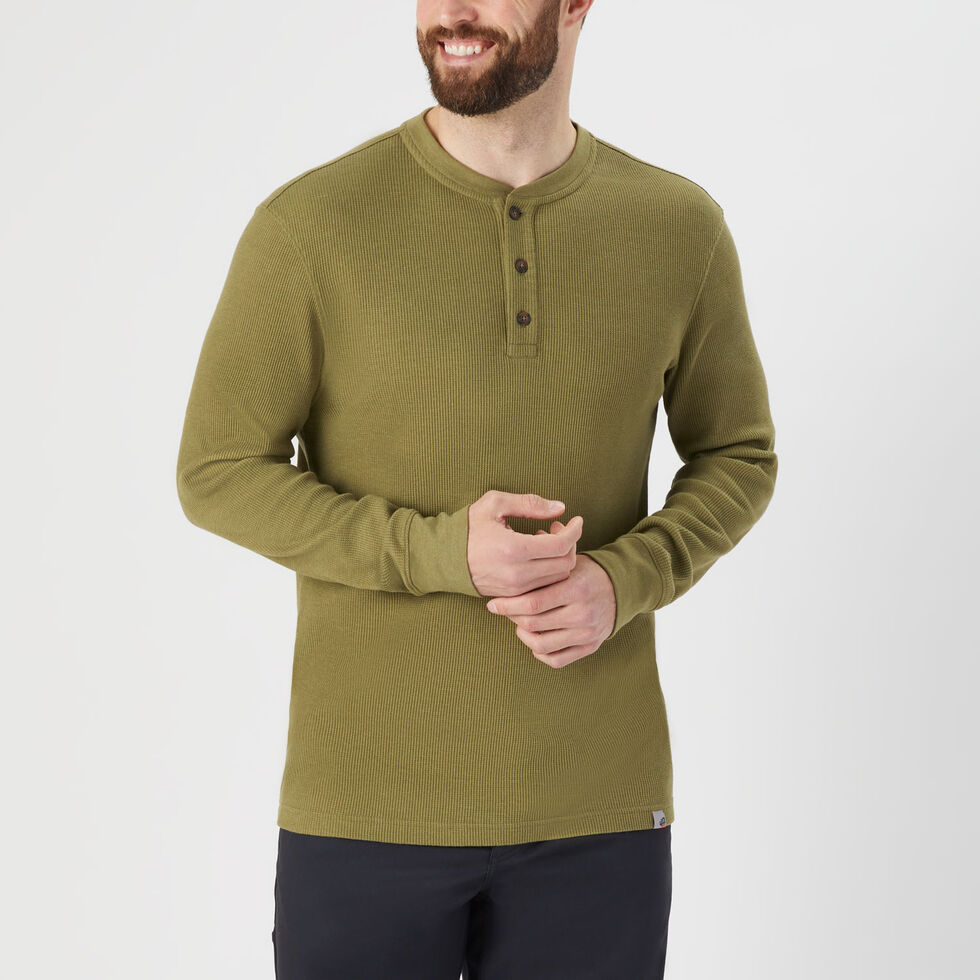 Men's 40 Grit Thermal Long Sleeve Henley Shirt