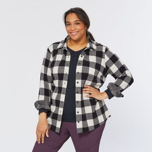 Women's Plus T-Shirt Flannel Long Sleeve Shirt