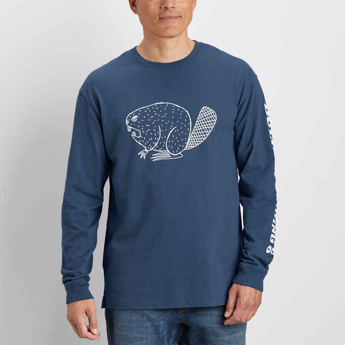 Men's Longtail T Angry Beaver Logo Long Sleeve
