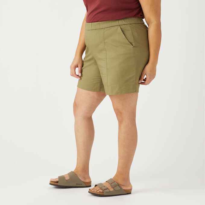 Women's Plus Summer-Weight Chino 7" Pull-On Shorts